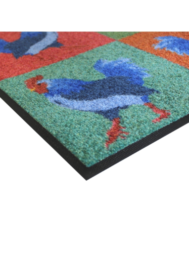 Fussmatte  COQS POP ART MULTICOLORE